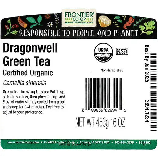 Dragonwell Green Tea, Organic 1 lb.