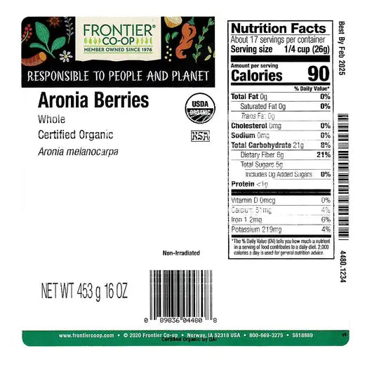 Aronia Berries, Organic 1 lb