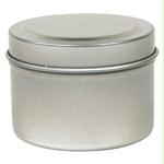 Round Metal Tin with Silver Finish 2 oz