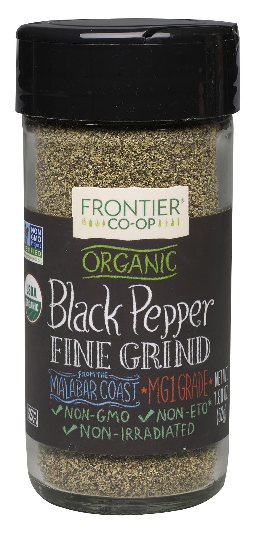 Frontier Co-op Black Pepper, Fine Grind, Organic 1.80 oz.