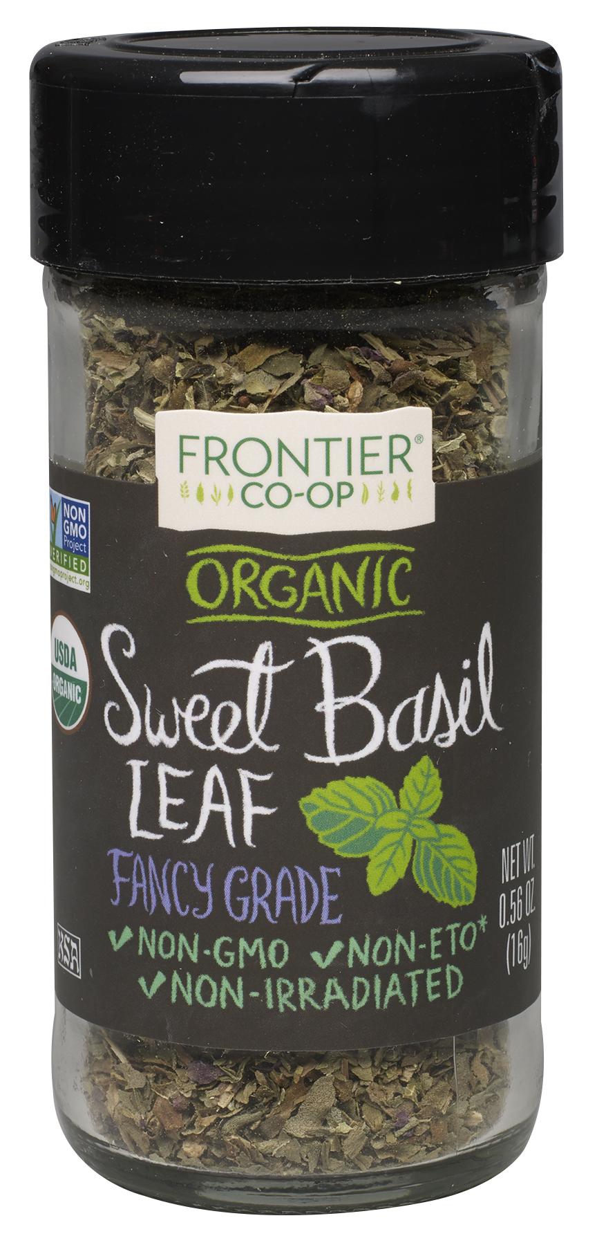 Frontier Co-op Sweet Basil Leaf, Cut & Sifted, Organic 0.56 oz.
